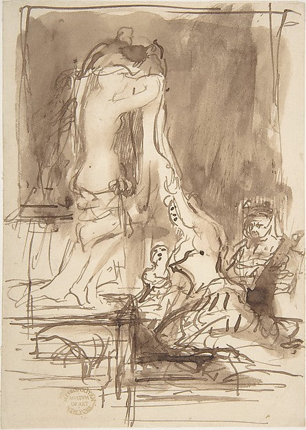 Study for 'The Bride at Her Toilet on the Day of Her Wedding',  Poster Print Wall Art