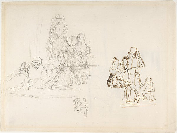 Studies of Two Groups of Turkish Figures before 1841-Sir David, Poster Print