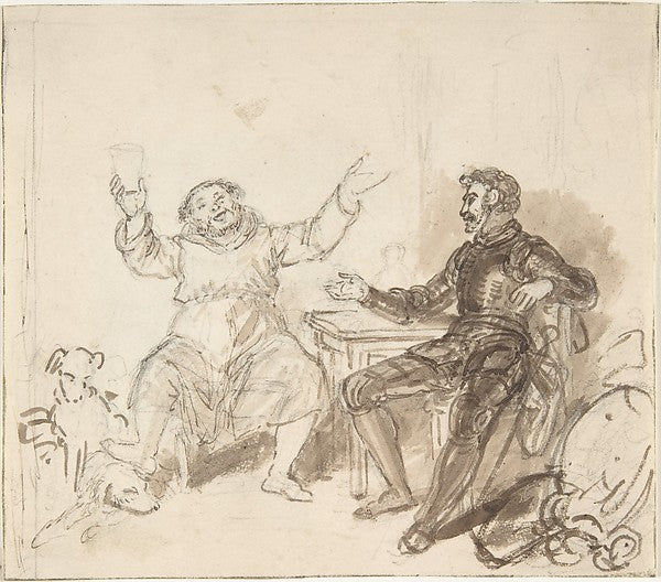 Book illustration: Knight and Monk 1820–48-John William Wright, Poster Print