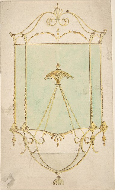 Design for a Hall Lantern  Elevation mid-18th–early 19th cent-,  Poster Print Wall Art