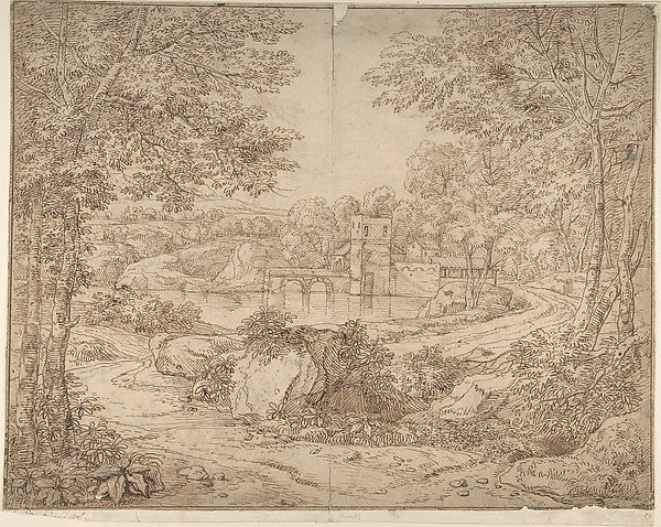 Landscape 1745–1800-Style of James Adam ,  Poster Print Wall Art