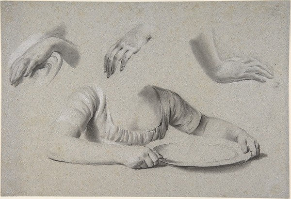 Studies of Hands n.d.-Louis Léopold Boilly,16x12"(A3) Poster