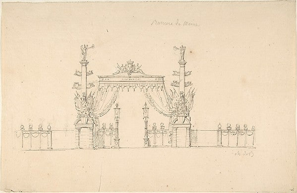 Design for Temporary Festival Pavillion at the Barrier du Main,16x12"(A3) Poster