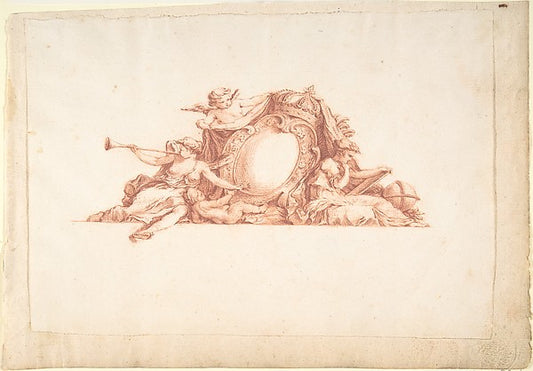 Preparatory Study for Plate 34 in "Maisons de plaisance" Vol.,16x12"(A3) Poster