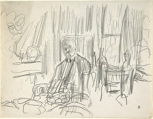 A Man with a Moustache Seated in a Dining Room late 19th–mid-2,16x12"(A3) Poster