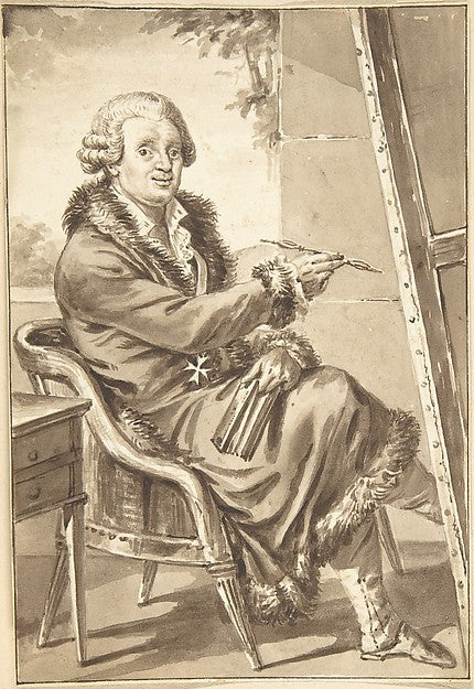Portrait of Cavaliere Pompeo Batoni n.d.-Jean-Baptiste-Françoi,16x12"(A3) Poster