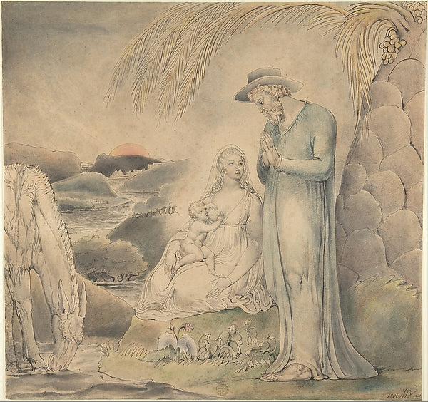 The Rest on the Flight into Egypt  1806-William Blake,16x12"(A3) Poster