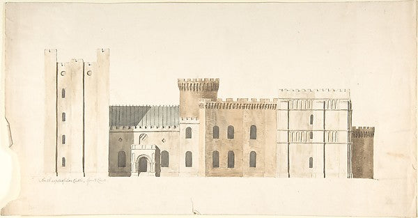 South Aspects of Lea Castle  Worcestershire  Great Court c1816,16x12"(A3)Poster