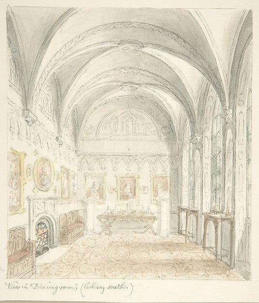 Lea Castle  Worcestershire  Dining Room Looking South c1816-Jo, Poster Print