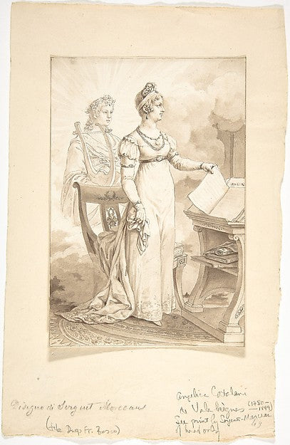 Portrait of Angelica Catalani de Valabrègue c1815-Antoine Loui,16x12"(A3) Poster