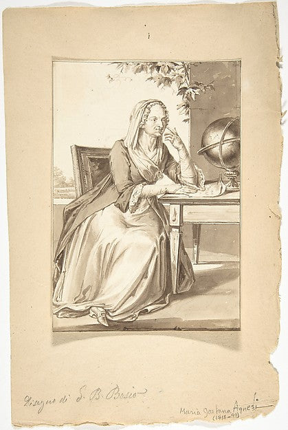 Portrait of Maria Gaet - Agnesi n.d.-Jean-Baptiste-François Bo,16x12"(A3) Poster