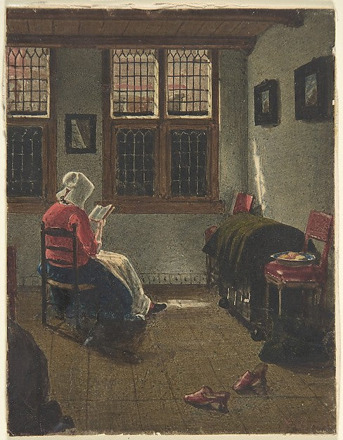 A Woman Reading  after Pieter Janssens Elinga 1846–47-François,  Poster Print Wall Art