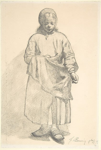 Standing Peasant Girl 1847-François Bonvin,16x12"(A3) Poster