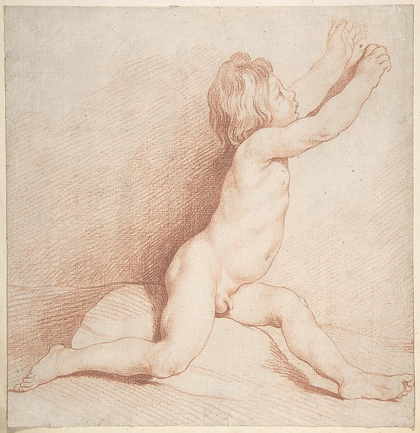Seated Nude Boy-After Edme Bouchardon,16x12"(A3)Poster