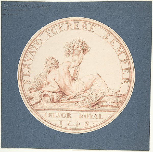 Design for a Token: Trésor Royal 1748 1748-Edme Bouchardon,16x12"(A3)Poster