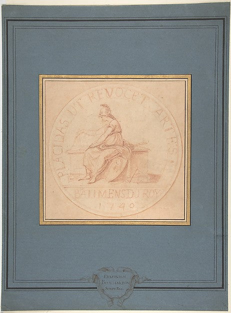 Design for a Medal: Bâtiments du Roy  1740 18th cent-Edme Bouc,16x12"(A3)Poster