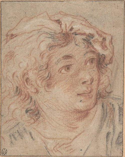 Young Man Wearing a Beret 18th cent-François Boucher,  Poster Print Wall Art