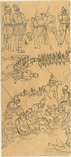 Sketches of Roman Soldiers 1842–85-Rodolphe Bresdin, Poster Print