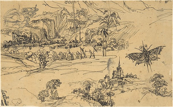 Two Landscapes-Rodolphe Bresdin, Poster Print