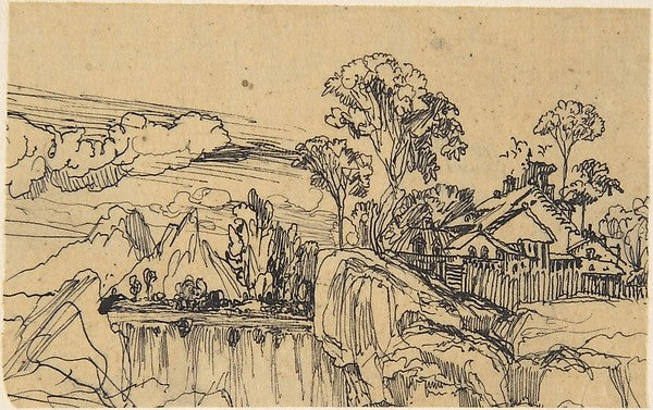 Little Maritime Village-Rodolphe Bresdin,  Poster Print Wall Art