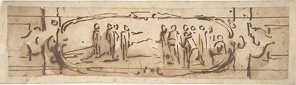 Drawing for a Cartouche early 17th cent-Jacques Callot,16x12"(A3) Poster