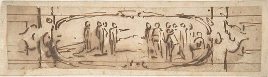 Drawing for a Cartouche early 17th cent-Jacques Callot,16x12"(A3) Poster