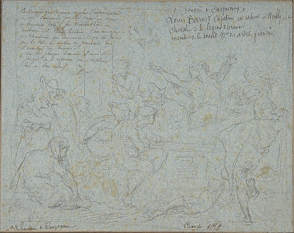 Scene in a Tavern at Civita Vecchia 1858-Jean-Baptiste Carpeau,16x12"(A3) Poster
