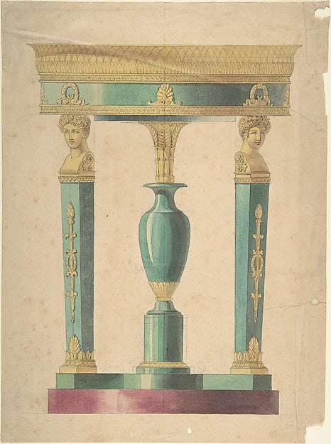 Design for a Table ealry 19th cent-Attributed to Adrien Louis,  Poster Print Wall Art
