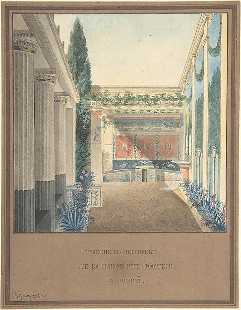 Triclinium  Excavated in the House of Actaeon  Pompeii c1824-C,16x12"(A3) Poster