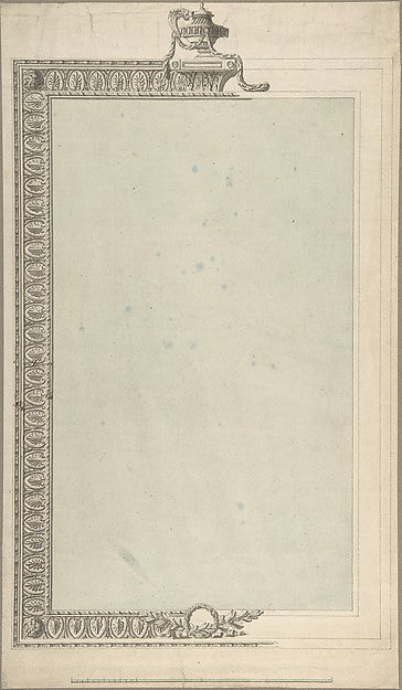 Design for a Pier-glass  of Tall Oblong Form  the Border a Pal, Poster Print