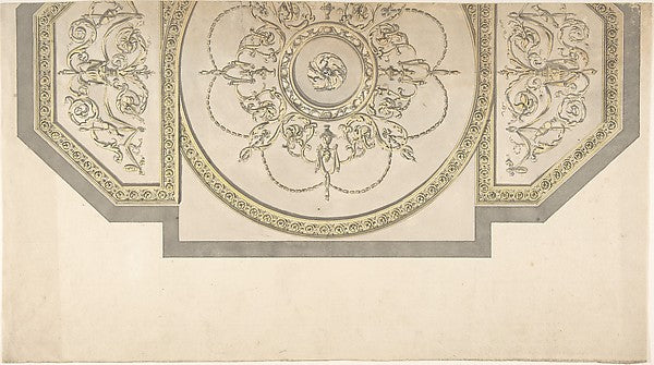 Design for the Gallery ceiling  Richmond House  Whitehall  Lon, Poster Print