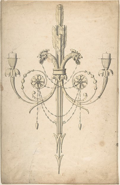 Design for a Girandole Composed of Three Clasping Arrows and C, Poster Print