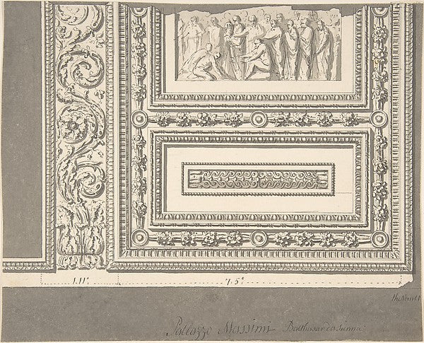 Detail of Ceiling  Palazzo Massimi c1750–55-Sir William Chambe, Poster Print