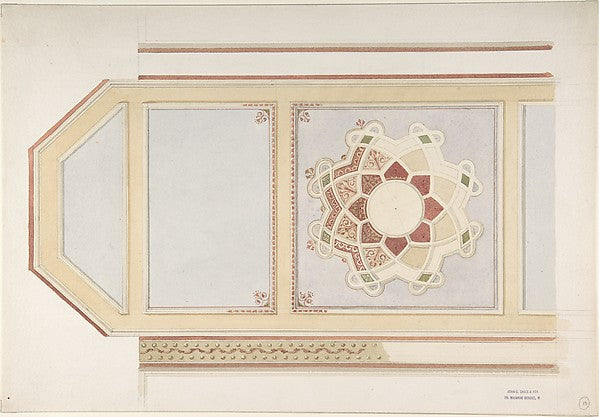 Design for Ceiling in Four Parts  One Decorated with a Compass,  Poster Print Wall Art