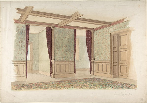 Whitley Abbey  interior c1888-John Gregory Crace,and Son,Jo,  Poster Print Wall Art