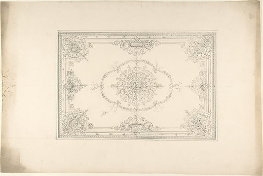 Rococo Style Ceiling Design 19th cent-John Gregory Crace,and,16x12"(A3)Poster