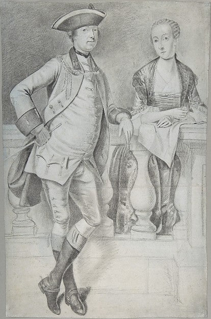 Portrait of an Officer and His Wife c1756–58-Arthur Devis,  Poster Print Wall Art
