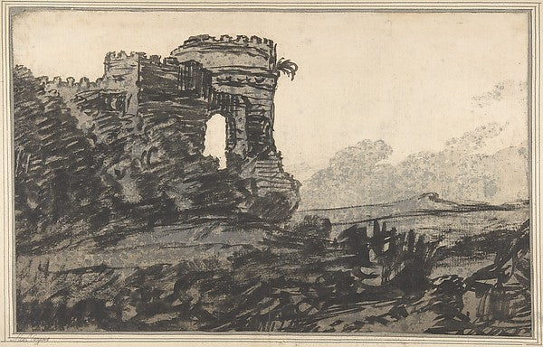 Ruined Castle and Trees 1735–86-Alexander Cozens, Poster Print