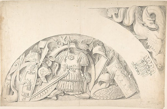 Study of Classical Ornament and Detail 1776–79-Attributed to T,16x12"(A3)Poster