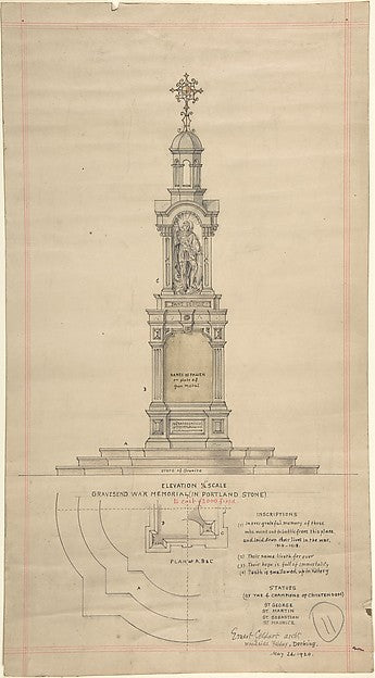 Gravesend War Memorial 1920-Ernest Geldart,  Poster Print Wall Art