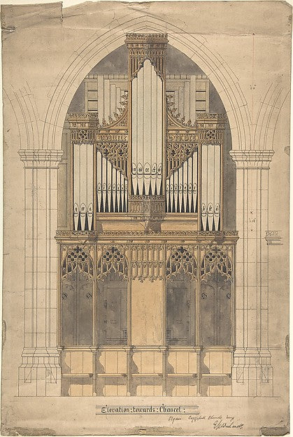 Elevation towards Chancel  Organ  Coggeshall Church  Essex  c1,  Poster Print Wall Art