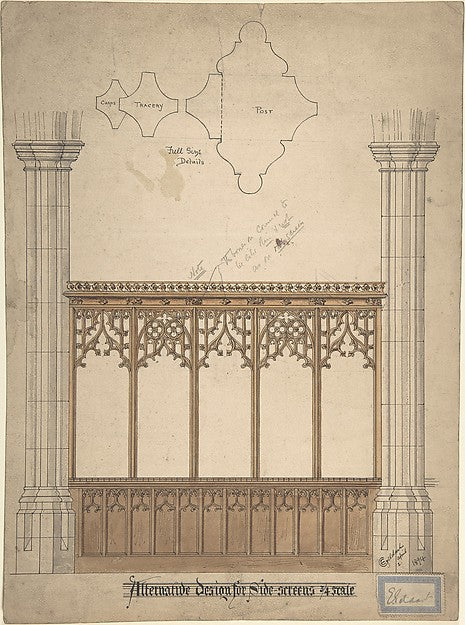 Alternative design for sidescreens 1894-Ernest Geldart,  Poster Print Wall Art