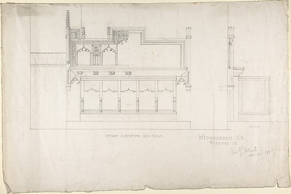 Front Elevation Wennington Church Reredos 1885-Ernest Geldart,  Poster Print Wall Art