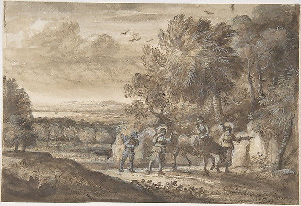 The Flight into Egypt 17th cent-After Claude Lorrain ,  Poster Print Wall Art