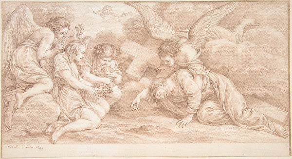 Christ Falling under the Cross 1782-Charles Nicolas Cochin II,  Poster Print Wall Art