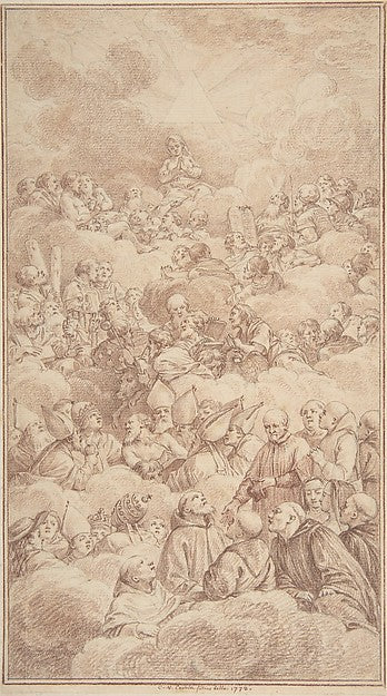 The Company of Saints in Glory 1772-Charles Nicolas Cochin II,  Poster Print Wall Art