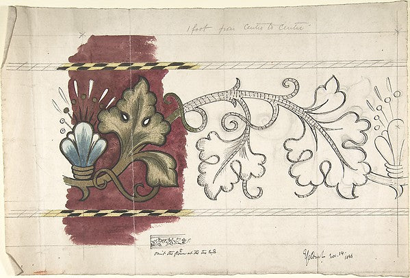 Design for Ecclesiastical Embroidery 1888-Ernest Geldart,  Poster Print Wall Art