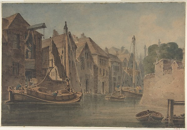 River at Norwich early 19th cent-Anonymous, British, 19th cent,  Poster Print Wall Art