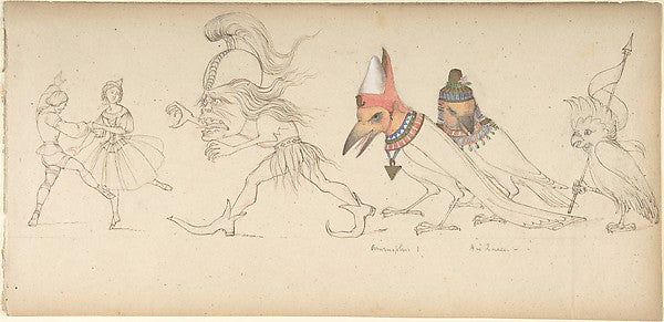 Frieze of Figures and Birds 19th cent-Rev. Geoffrey Liddell Jo,  Poster Print Wall Art