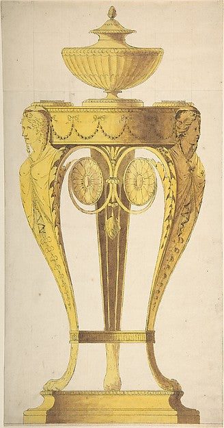 Design for a torchere or perfume burner 1765–1806-Attributed t,  Poster Print Wall Art